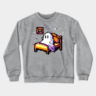 Funny Ghost in Bed Crewneck Sweatshirt